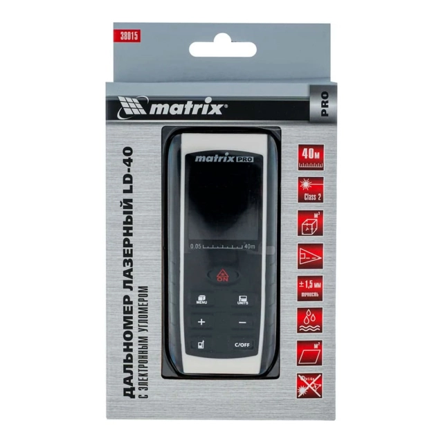 Дальномер лазерный Matrix LD-40 c электронным угломером 40 м Дальномер лазерный Matrix LD-40 c электронным угломером 40 м