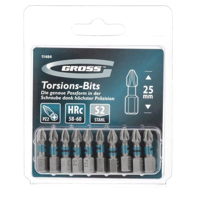 Бита Gross 11484 PZ2*25 мм для ударных шуруповертов Бита Gross 11484 PZ2*25 мм для ударных шуруповертов