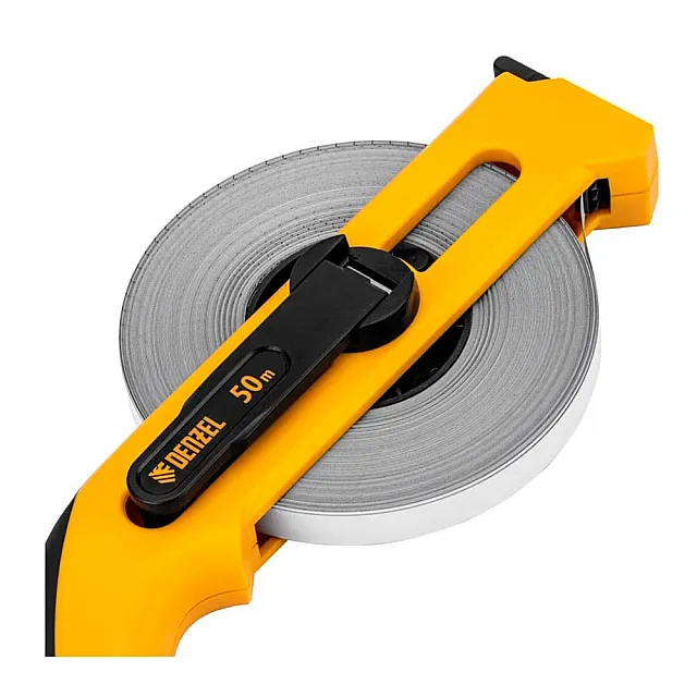 Рулетка геодезическая Denzel 31492 открытый корпус металлическая лента 13 мм*50 м