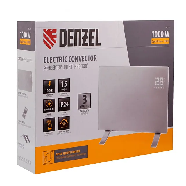 Конвектор электрический Denzel OptiPrime-1000 98121 Wi-Fi тачскрин цифровой термостат