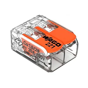 Комплект клемм Wago WAGO.221-412 с рычажками на 2 проводника 0.14-4 мм.кв 5 шт