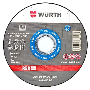Круг отрезной Wurth Red Line 0669201251 125*1.6 мм прямой сталь