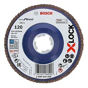 Круг лепестковый Bosch X-Lock 2608621770 125*22.2 мм G120 конический