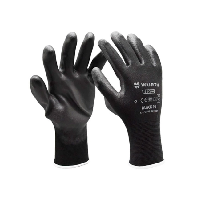Перчатки трикотажные Wurth Black PU 0899402410 с полиуретановым покрытием размер 10 Перчатки трикотажные Wurth Black PU 0899402410 с полиуретановым покрытием размер 10