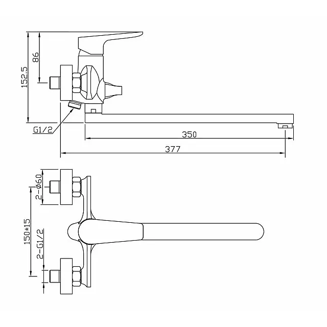 Смеситель для ванны AV Engineering AVPCK7-A278-220 серия PCK D35