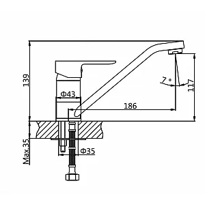 Смеситель для кухни AV Engineering AVLOR4-C359-626 серия Lor D35