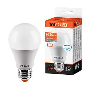Лампа светодиодная Wolta A65 20Вт 1650лм 4000К Е27 1/50