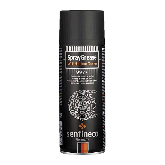 Смазка синтетическая литиевая Senfineco SprayGrease White lithium grease 9977 белая 450 мл