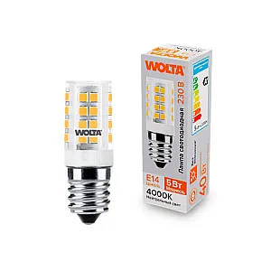 Лампа светодиодная Wolta WSTD-JCD-5W4KE14-C Wolta 5Вт 460лм 4000К Е14 для холодильника