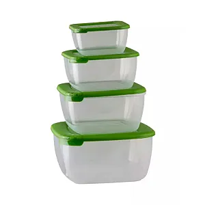 Комплект контейнеров Полимербыт Лайт 4354600 для хранения и заморозки продуктов 4 шт