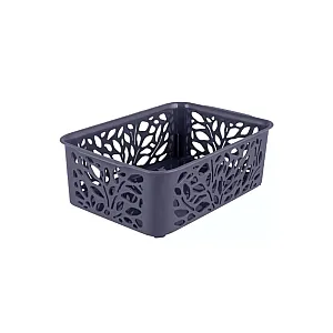 Корзина Полимербыт Leaves 4344601 184*127*62 мм серый 1.2 л