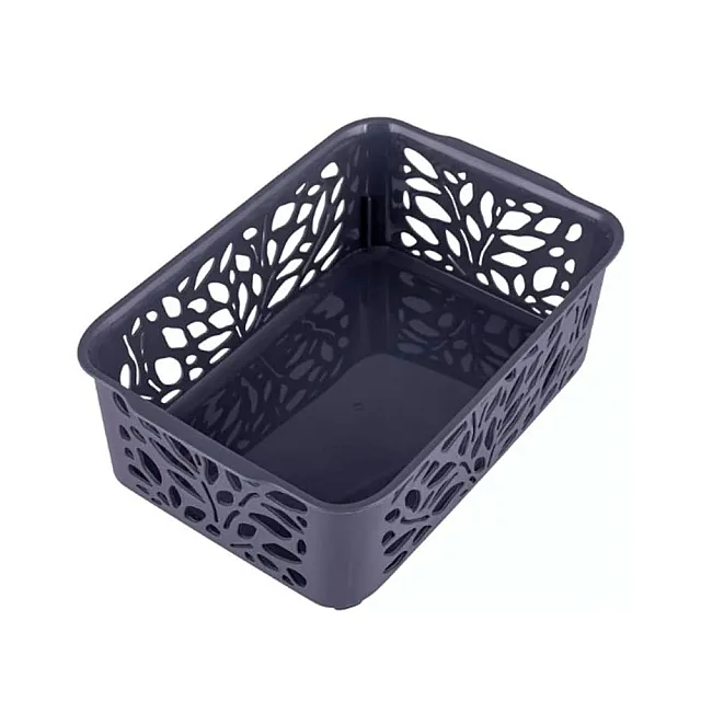 Корзина Полимербыт Leaves 4344601 184*127*62 мм серый 1.2 л