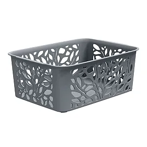 Корзина Полимербыт Leaves 4344801 258*186*100 мм серый 4 л
