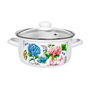 Кастрюля Лысьвенские эмали Букет гортензий С-1512 САП2/4ЭК 3 л