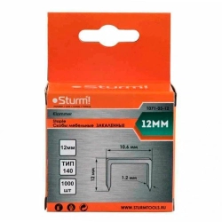 Скобы Sturm 1071-03-12 тип 140 для степлера оцинкованные закаленные 12 мм 1000 шт