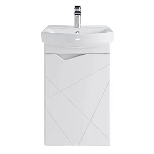 Тумба универсальная SanStar Линни 45 с раковиной Клермонт 45 комплект для ванной комнаты белая