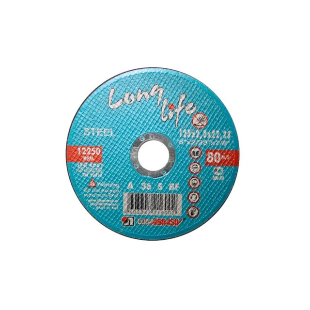 Круг отрезной Lugaabrasiv Long Life 125*1.2*22.2 мм для металла Круг отрезной Lugaabrasiv Long Life 125*1.2*22.2 мм для металла