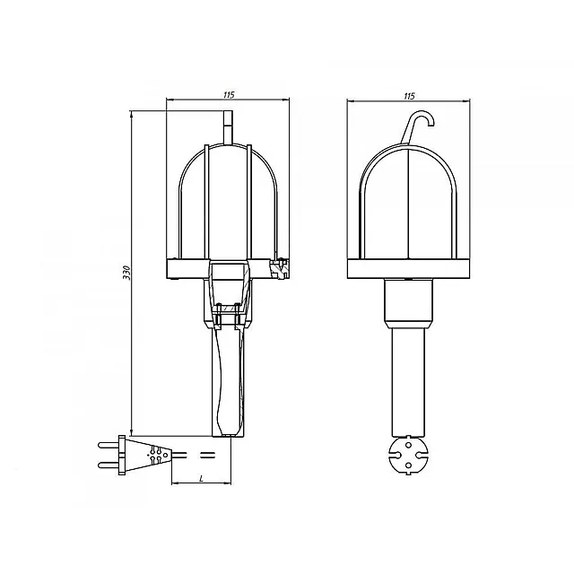 Светильник переносной Ultraflash UF НРБ 01-60-001 Фокус 2202 5 м