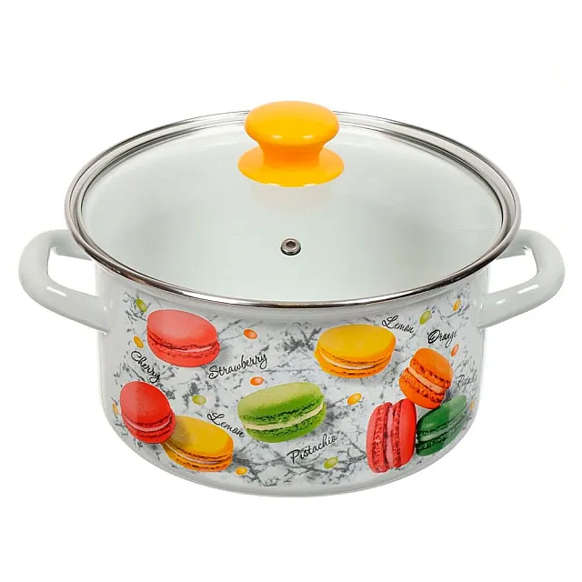 Кастрюля КМЗ Цветное печенье 51904-382/4.02-У4 цилиндрическая белая 2.3 л