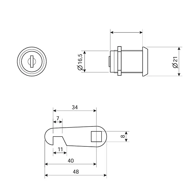 Замок почтовый Avers CAM-01/16-NI