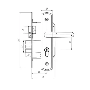 Замок врезной Avers 3В4-1-8 белый
