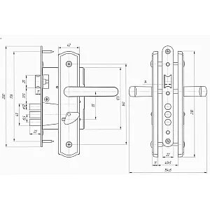 Замок врезной сувальдный Avers 3В9-4-1-4-09 медь