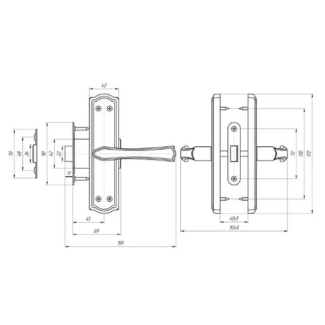 Защелка Avers ЗЩ1-2-6-4 20993 серебро