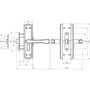 Защелка Avers ЗЩ1Д-2-6-3 с фиксацией медь