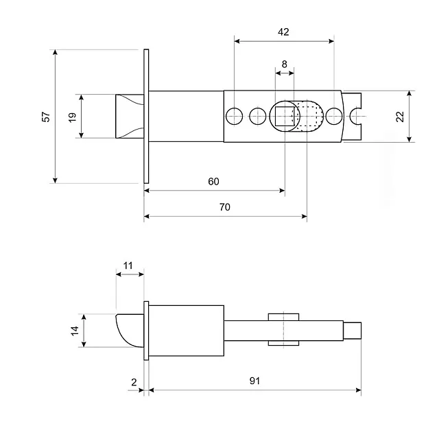 Защелка Vanger 6072-03-CR 00028054