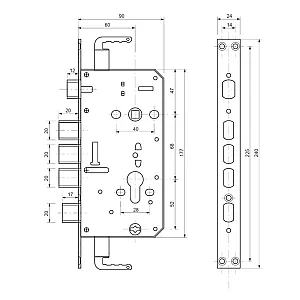 Замок врезной Vanger Т-1-09-СR