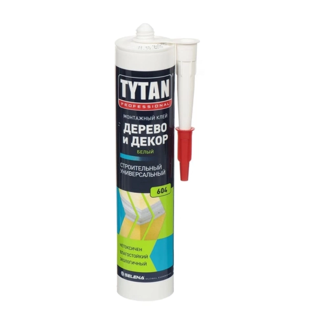 Клей монтажный Tytan Professional Дерево и Декор 604 белый 290 мл Клей монтажный Tytan Professional Дерево и Декор 604 белый 290 мл