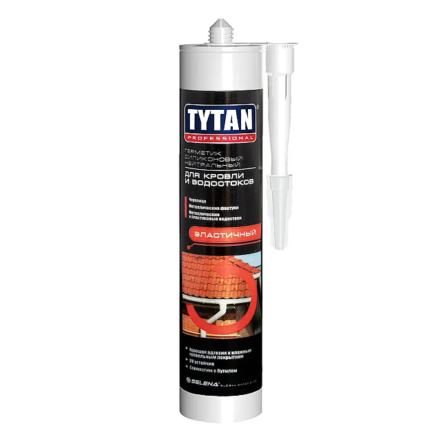 Герметик силиконовый Tytan Professional нейтральный для кровли и водостоков прозрачный 310 мл