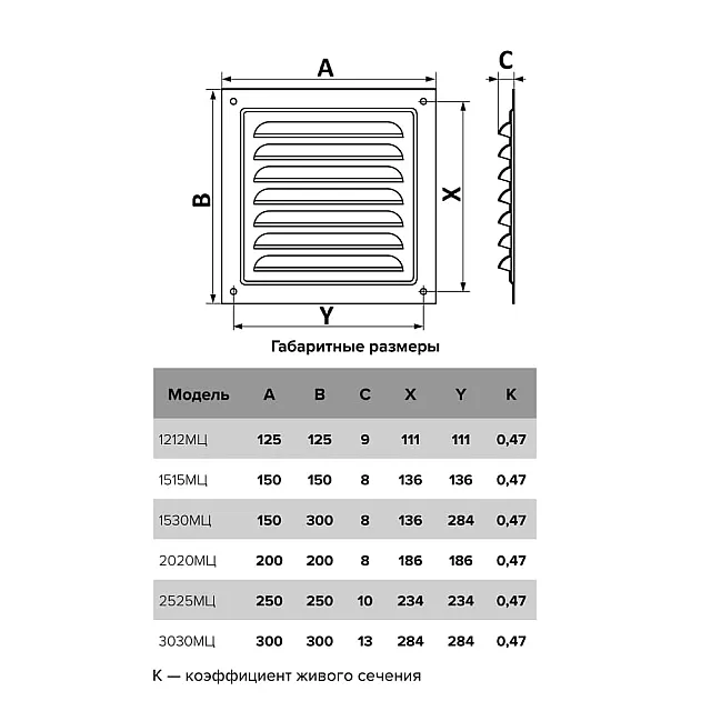 Вентрешетка Era 3030МЦ 300*300 мм металлическая оцинкованная