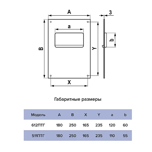 Площадка торцевая Era 511ПТГ горизонтальная 180*250 мм вход 50*110 мм