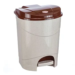 Контейнер для мусора Idea М2892 с педалью бежевый мрамор 19 л