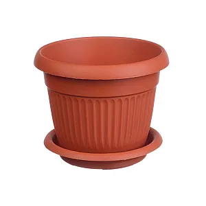 Кашпо Idea Ливия М 3020 240 мм с поддоном терракотовый 4.6 л