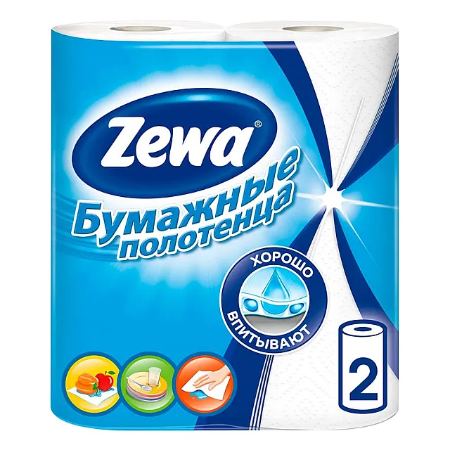 Полотенца бумажные Zewa белые 2 рулона