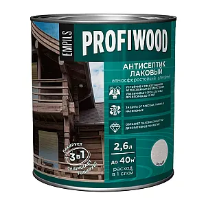 Антисептик Profiwood лаковый тонирующий белый 2.6 л