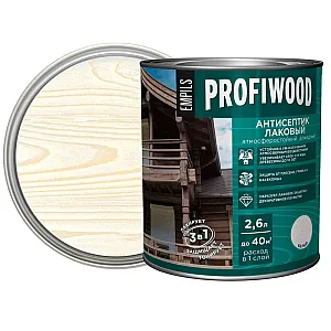 Антисептик Profiwood лаковый тонирующий белый 2.6 л