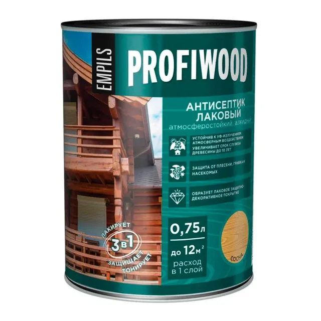 Антисептик Profiwood лаковый тонирующий сосна 0.75 л