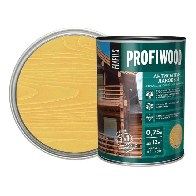 Антисептик Profiwood лаковый тонирующий сосна 0.75 л