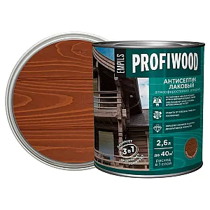 Антисептик Profiwood лаковый тонирующий красное дерево 2.6 л