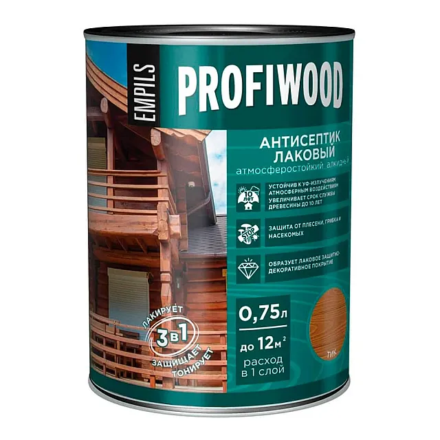 Антисептик Profiwood лаковый тонирующий тик 0.75 л