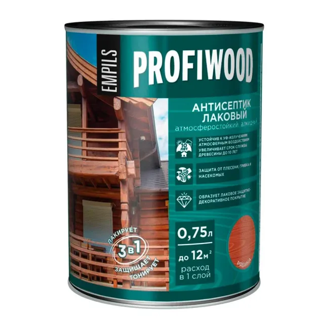 Антисептик Profiwood лаковый тонирующий рябина 0.75 л