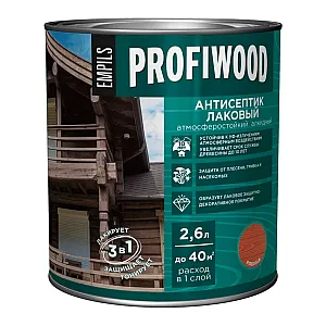 Антисептик Profiwood лаковый тонирующий рябина 2.6 л