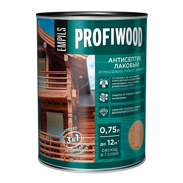 Антисептик Profiwood лаковый тонирующий дуб 0.75 л