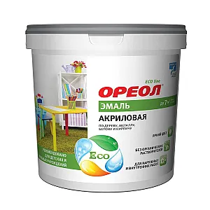 Эмаль Ореол акриловая матовая белая 0.9 кг