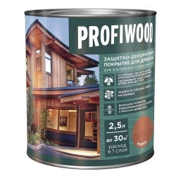 Защитно-декоративное покрытие для древесины Profiwood рябина 2.5 л