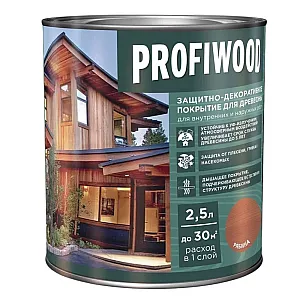Защитно-декоративное покрытие для древесины Profiwood рябина 2.5 л