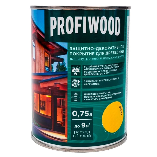 Защитно-декоративное покрытие для древесины Profiwood сосна 0.75 л Защитно-декоративное покрытие для древесины Profiwood сосна 0.75 л